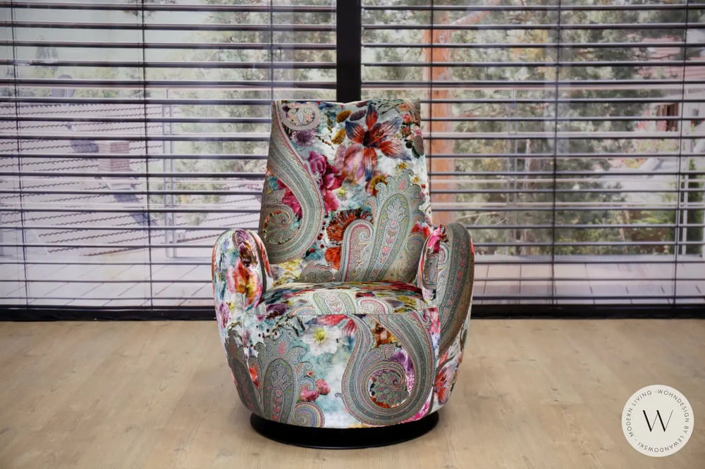 Sessel Blobb.De Luxe inkl. Hocker in Stoff Paisley Bullfrog