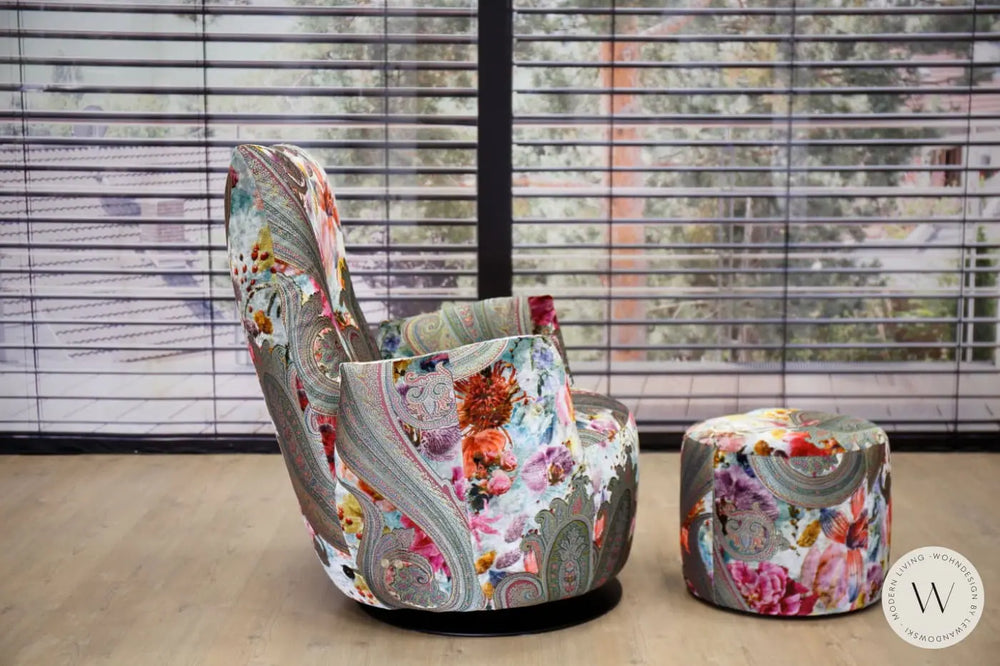 Sessel Blobb.De Luxe inkl. Hocker in Stoff Paisley Bullfrog