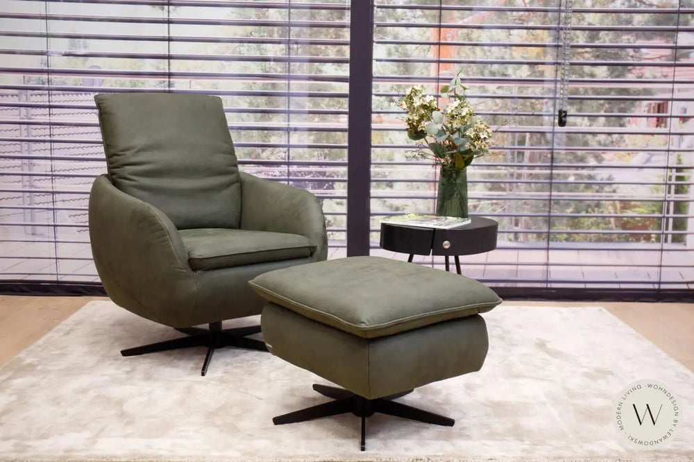Sessel Modell Isco inkl. Hocker in Mikrofaser Zenit 78 Koinor