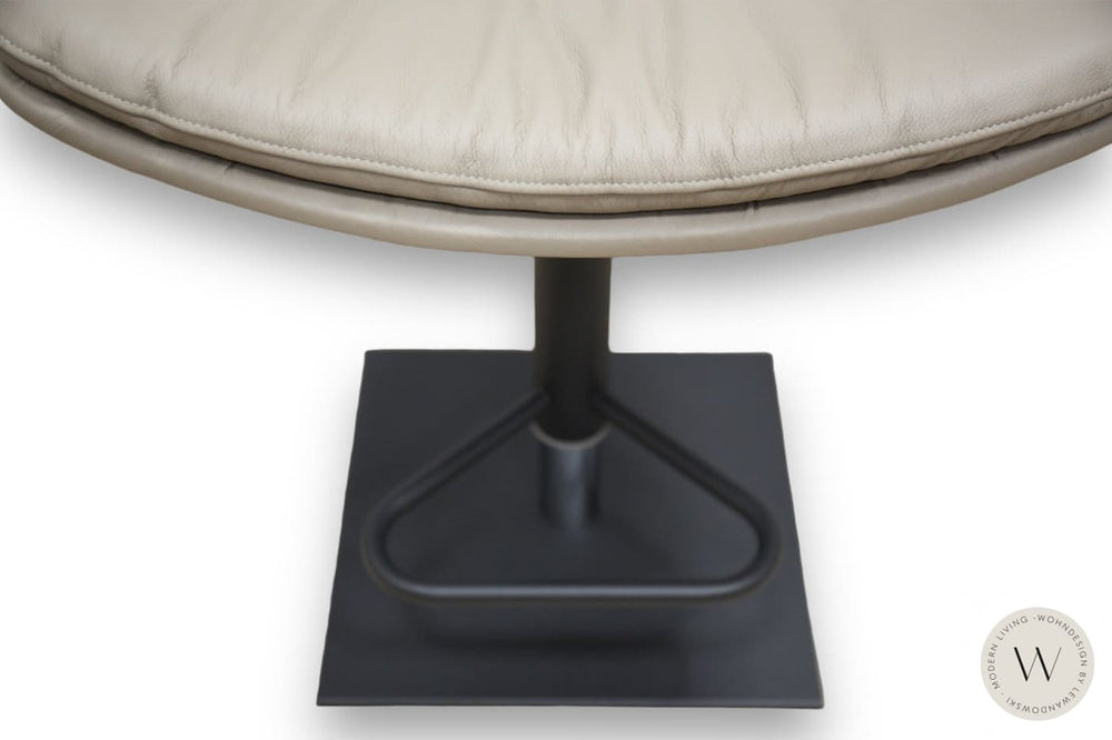 Barhocker Modell Noa in Leder Pelle 90 fango (höhenverstellbar) Ozzio®Italia