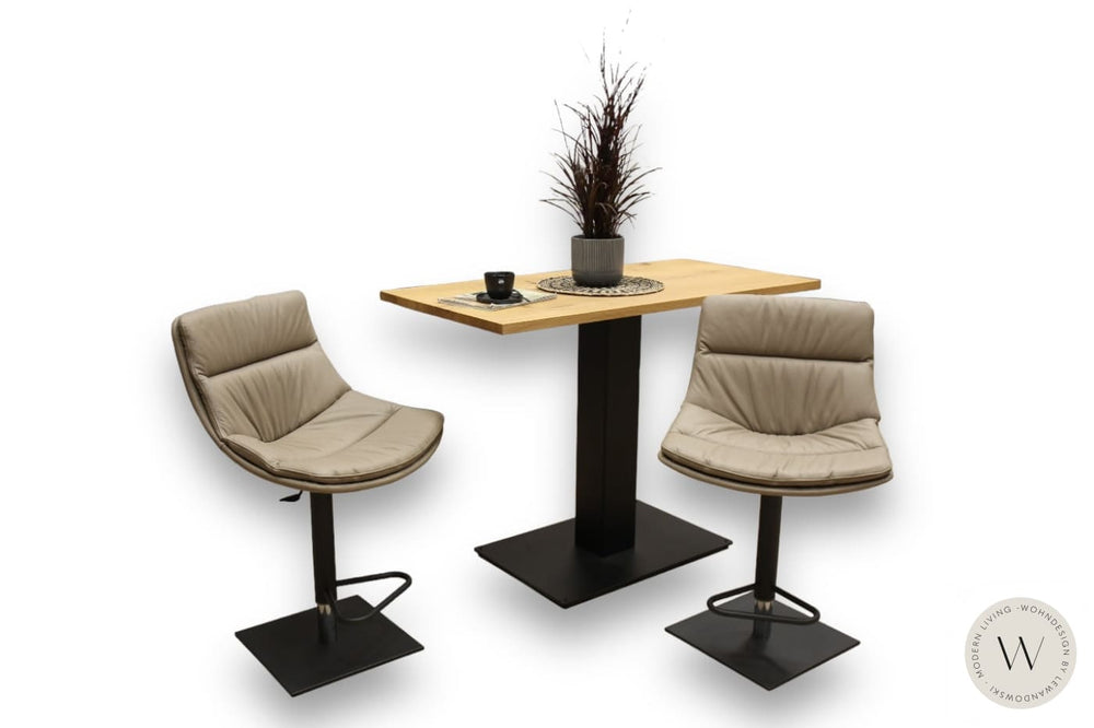 Barhocker Modell Noa in Leder Pelle 90 fango (höhenverstellbar) Ozzio®Italia