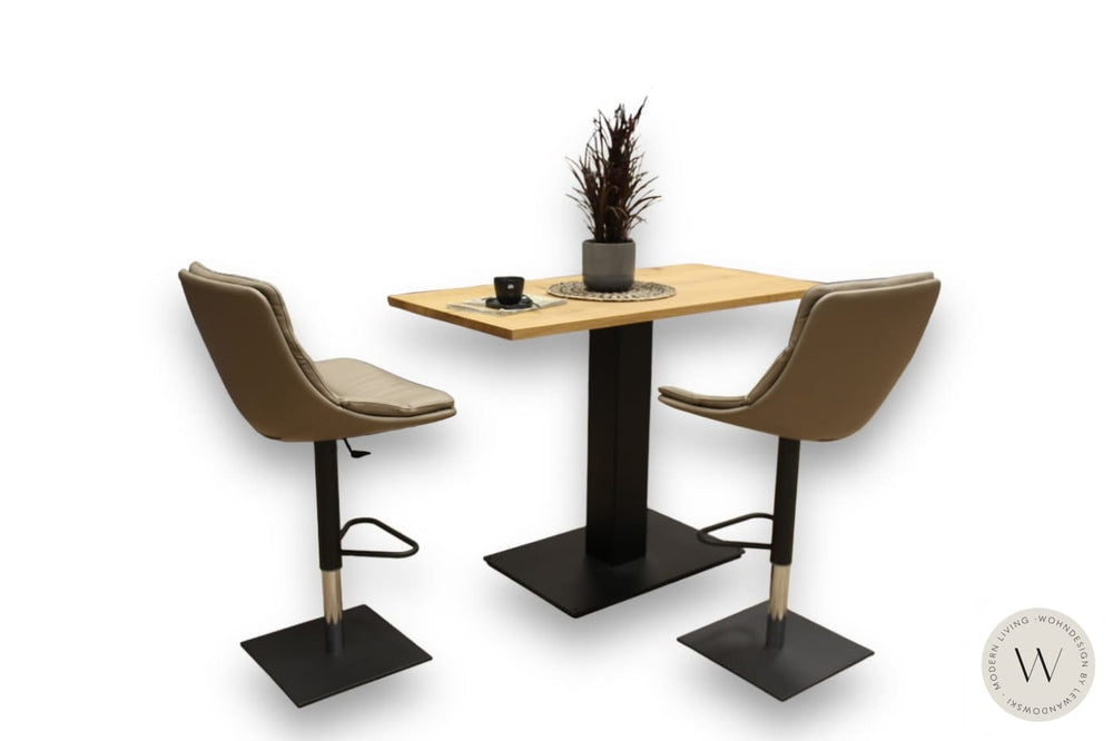 Barhocker Modell Noa in Leder Pelle 90 fango (höhenverstellbar) Ozzio®Italia