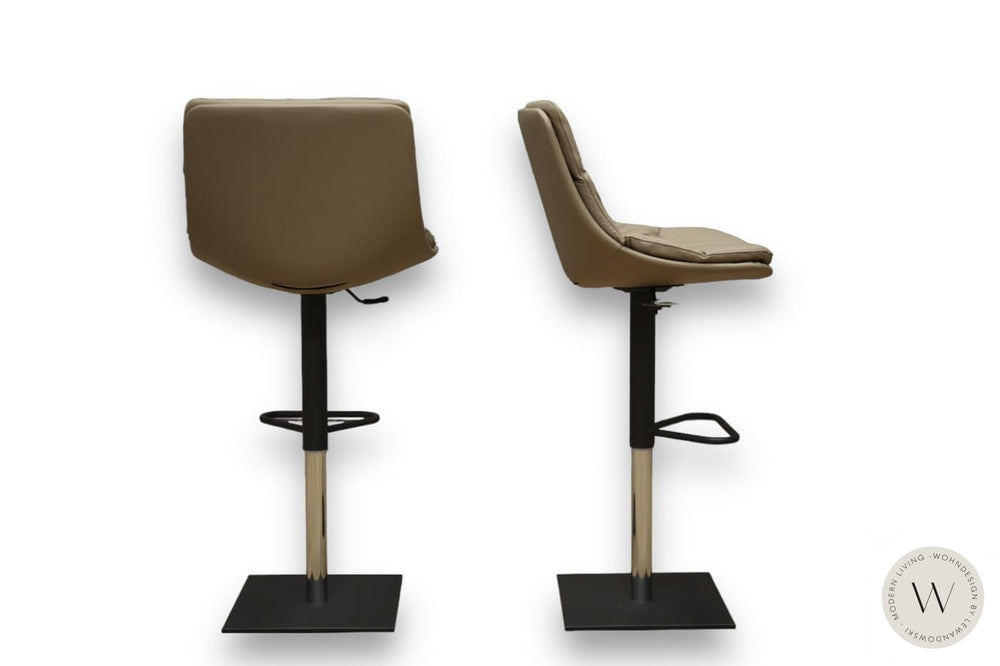 Barhocker Modell Noa in Leder Pelle 90 fango (höhenverstellbar) Ozzio®Italia