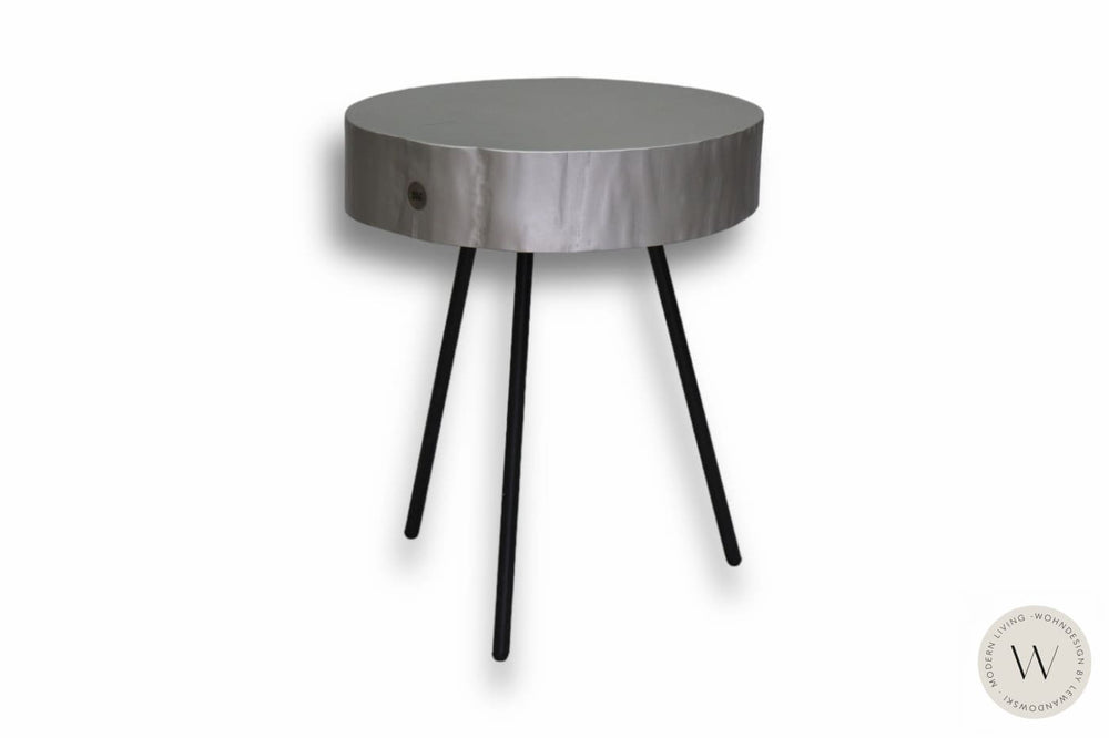 Beistelltisch Modell 8480 Esche silber lackiert Ronald Schmitt
