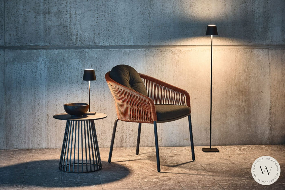 Beistelltisch Modell GRID Alu anthrazit HPL (Ø 45 cm) solpuri