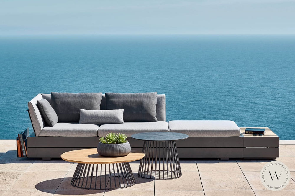 Beistelltisch Modell GRID Alu anthrazit HPL (Ø 45 cm) solpuri