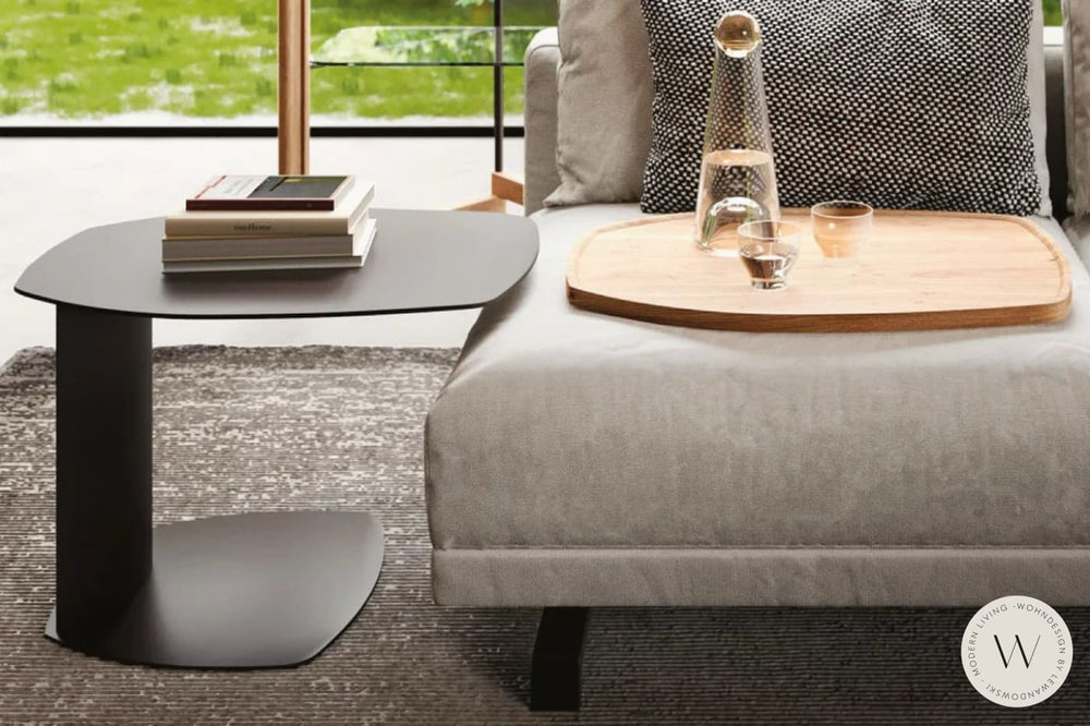 Beistelltisch Modell ZOOM in Bronze MT97 und Platte in PW96 Ozzio®Italia