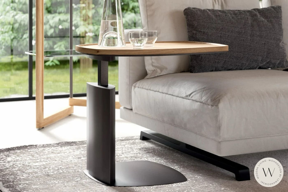 Beistelltisch Modell ZOOM in Bronze MT97 und Platte in PW96 Ozzio®Italia