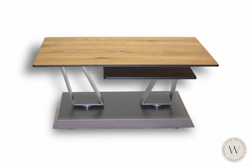 Couchtisch Modell Twist in Alt Eiche (schwenkbar) Ozzio®Italia