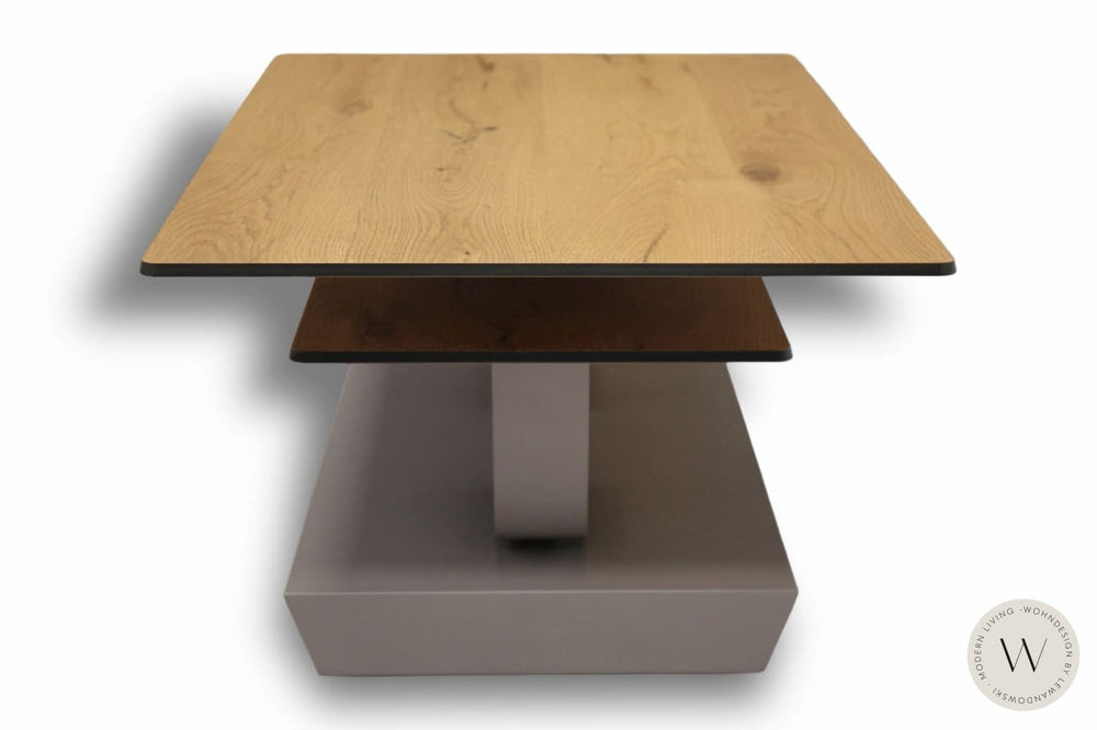 Couchtisch Modell Twist in Alt Eiche (schwenkbar) Ozzio®Italia