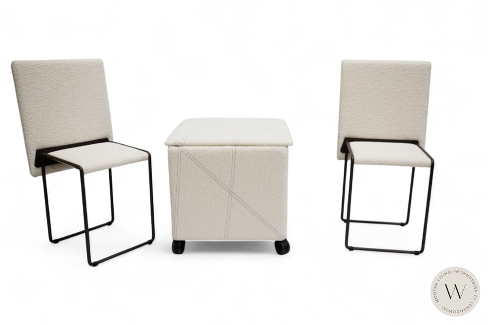 Cubix Pouf / Hocker in Bouclé Butter Ozzio®Italia