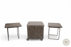 Cubix Pouf / Hocker in Eco Pelle 55 Nabuk Moka Ozzio®Italia