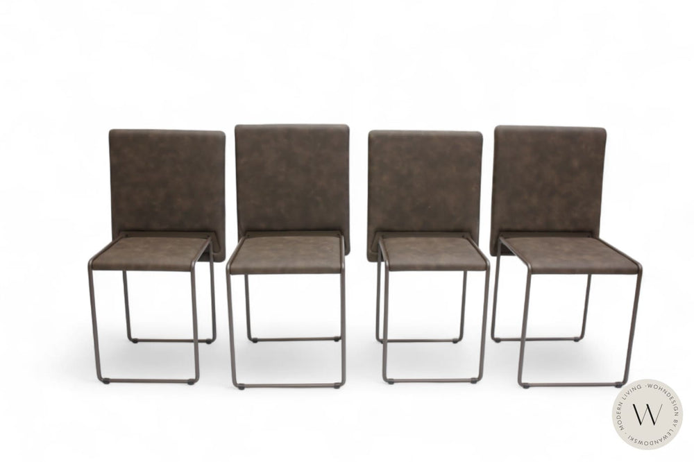 Cubix Pouf / Hocker in Eco Pelle Nabuk Moka Ozzio®Italia