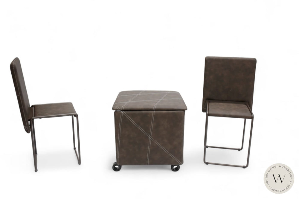 Cubix Pouf / Hocker in Eco Pelle Nabuk Moka Ozzio®Italia