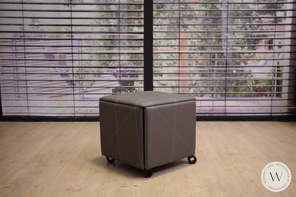Cubix Pouf / Hocker in Öko Leder Mastice soft Ozzio®Italia