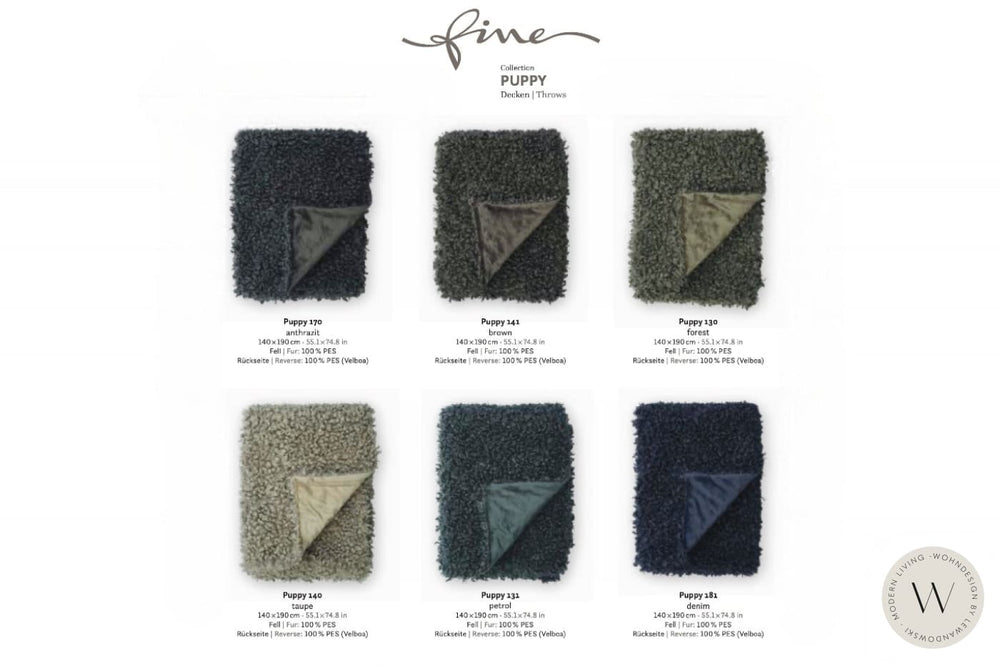 Decke PUPPY Farbe 170 anthrazit Fine