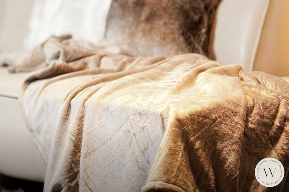 Decke Soft Velvet Farbe 111 beige Fine