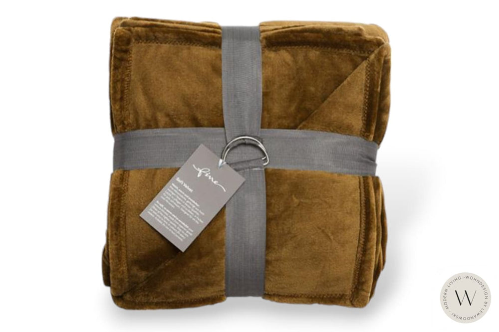 Decke Soft Velvet Farbe 162 caramel Fine