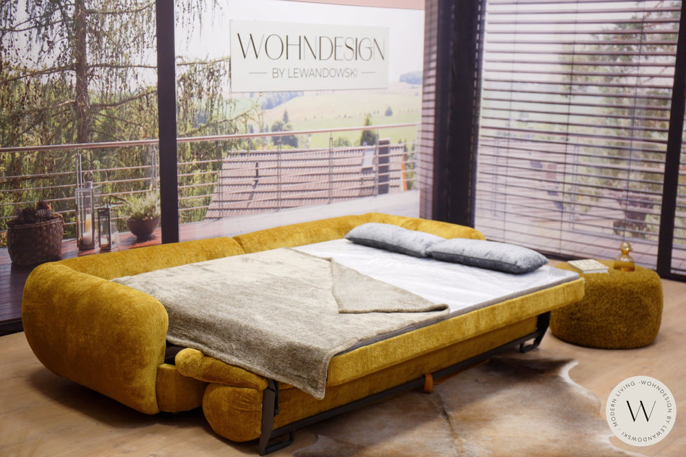 Desgin-Schlafsofa CURVI inkl. 2 Kissen in Stoff Puma Dienne Salotti