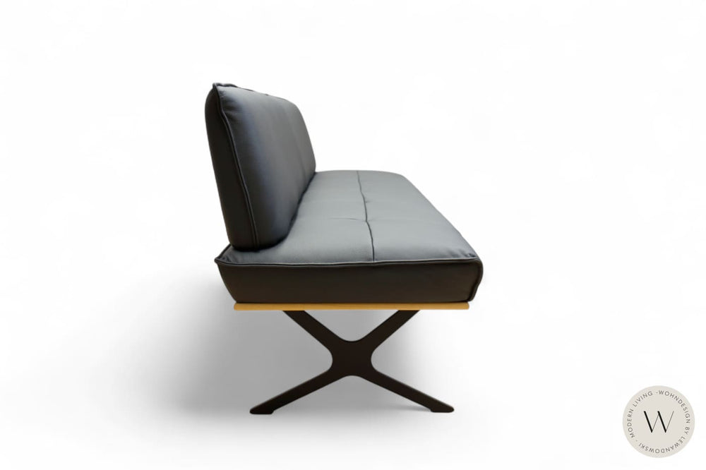 Diningsystem Bank + 4 Stühle in Leder B Bull nero Koinor