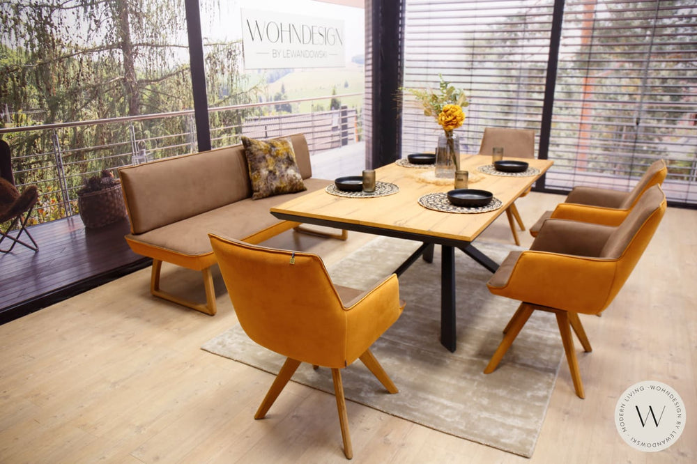 Diningsystem Bank + 4 Stühle in Mikrofaser Zenit Koinor