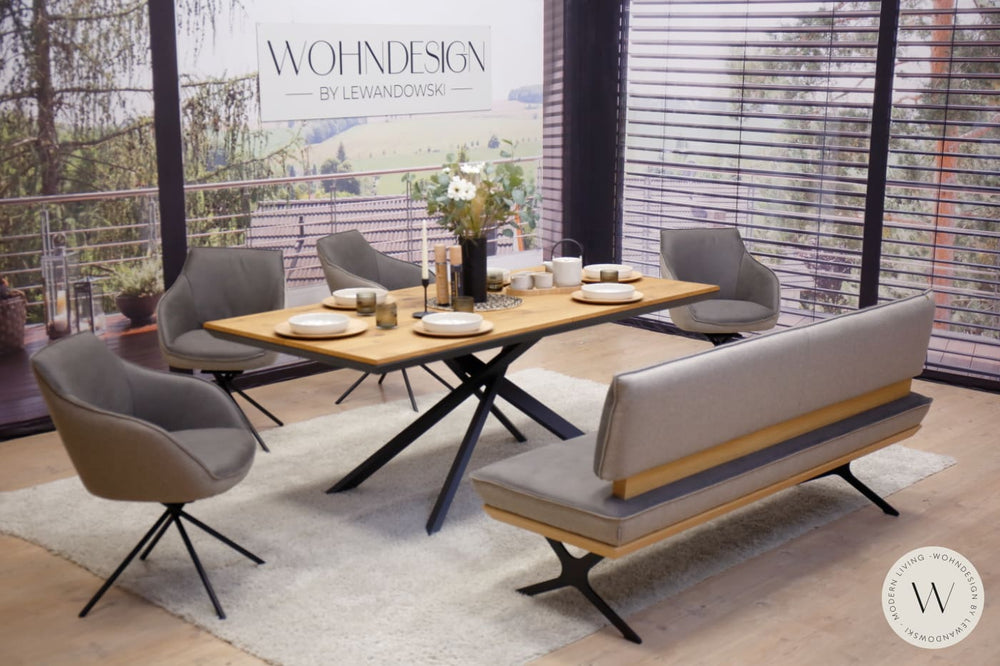 Diningsystem Bank + 4 Stühle in Mikrofaser Zenit Koinor