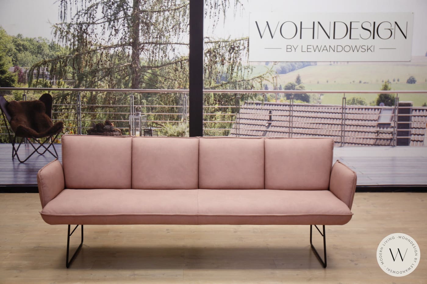 Dinnergruppe Modell 1206 Bank + 4 Stühle K+W Silaxx