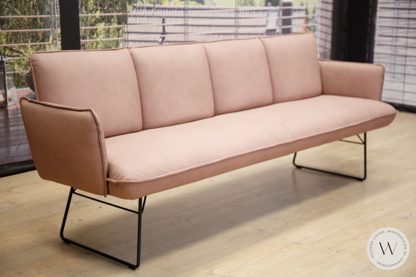 Dinnergruppe Modell 1206 Bank + 4 Stühle K+W Silaxx