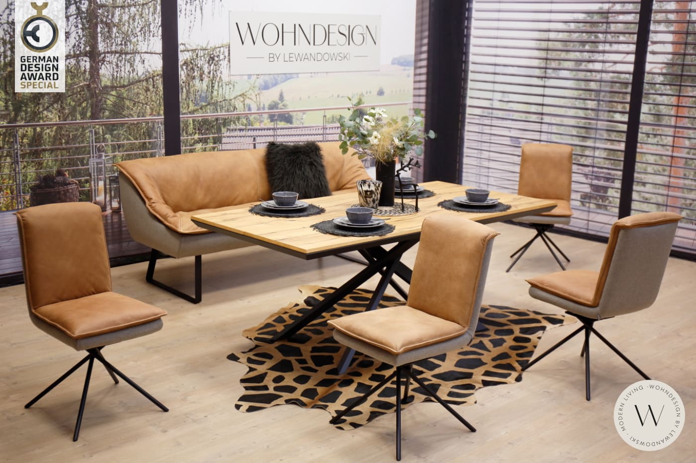 Dinnergruppe Modell Alino in Leder A India karma
