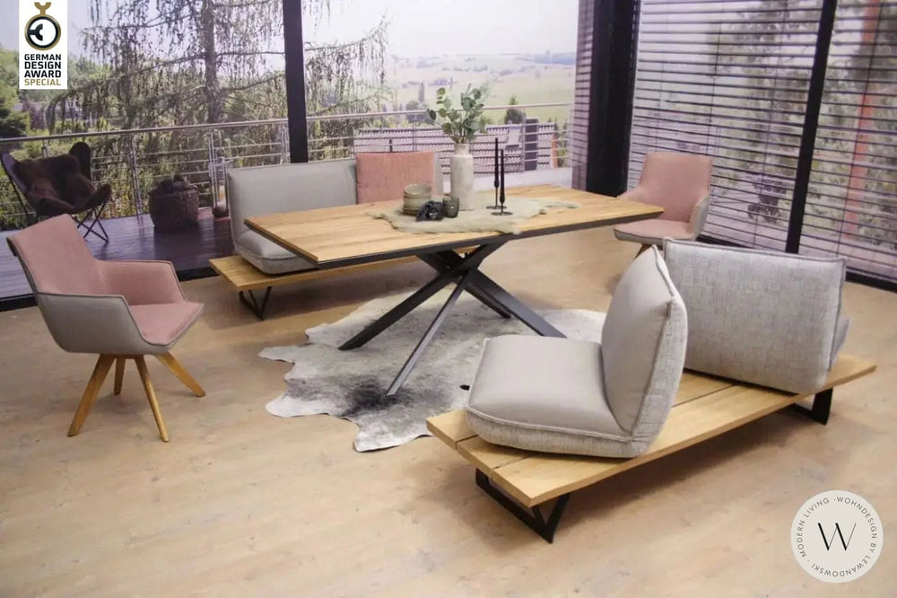 Dinnergruppe Schwof in Leder A India rouge/asphalt Koinor