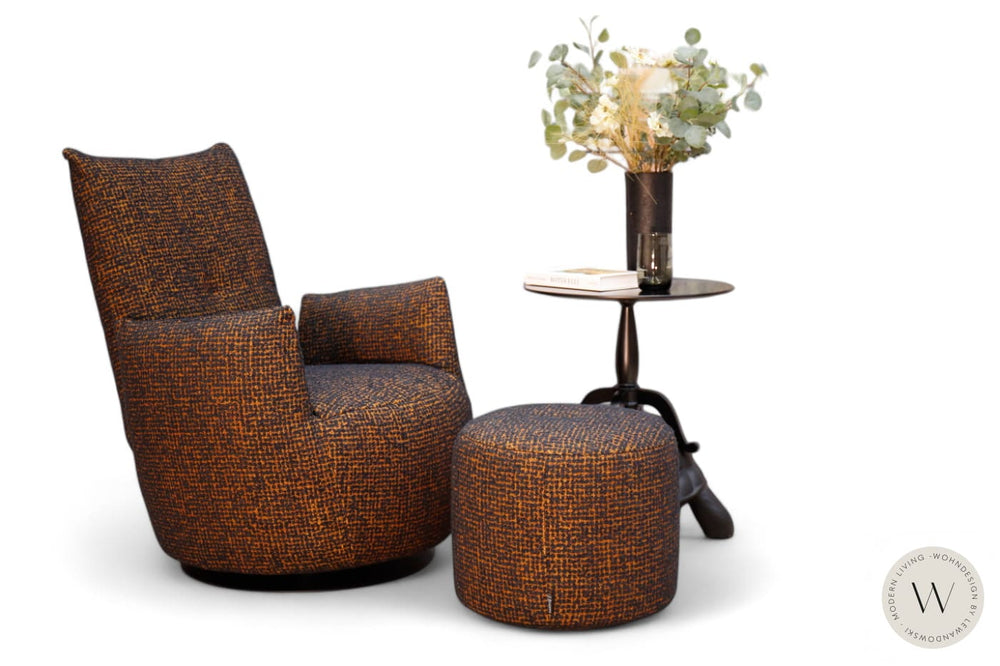 Dreh- & Schaukelsessel Modell Blobb in fine Stoff Feel me Bullfrog