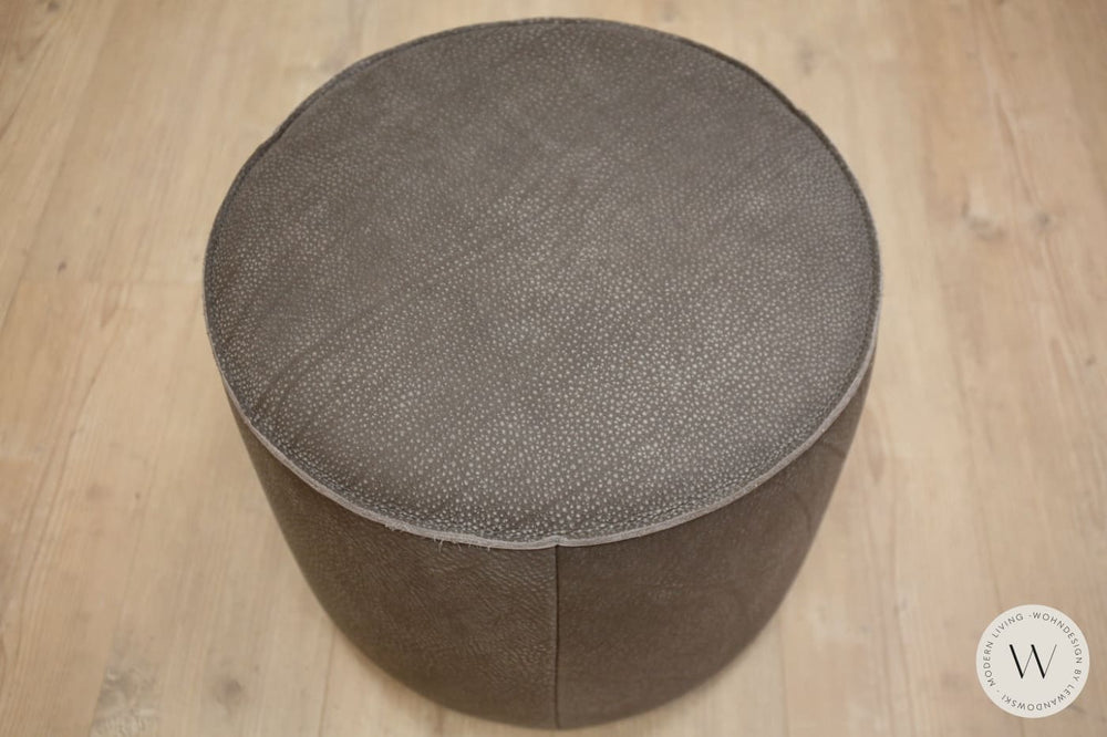 Dreh- und Schaukelsessel Donna mit Hocker in Leder Rhino elefant Bullfrog