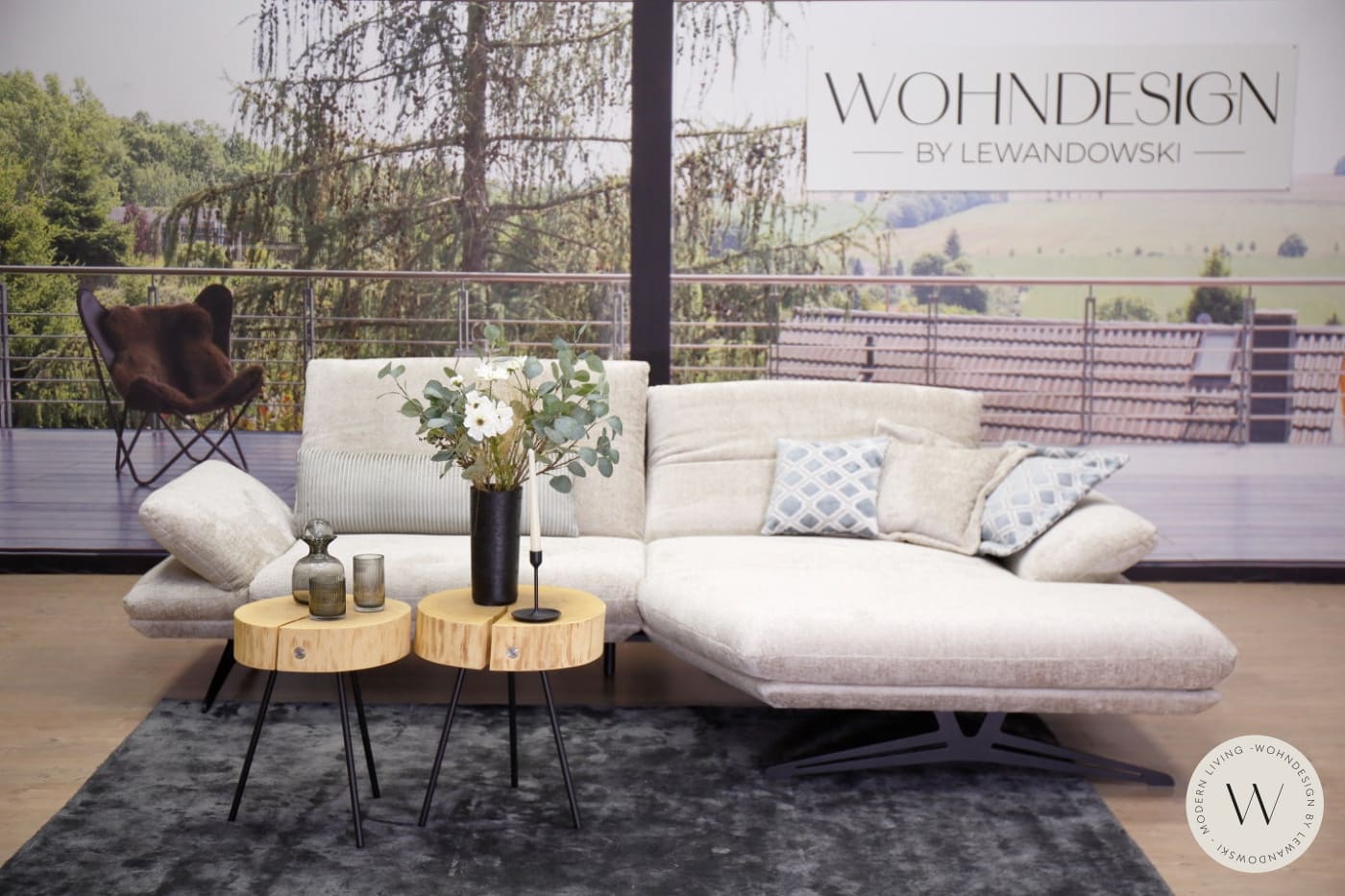 Eckgarnitur Elements in fine Stoff Blando