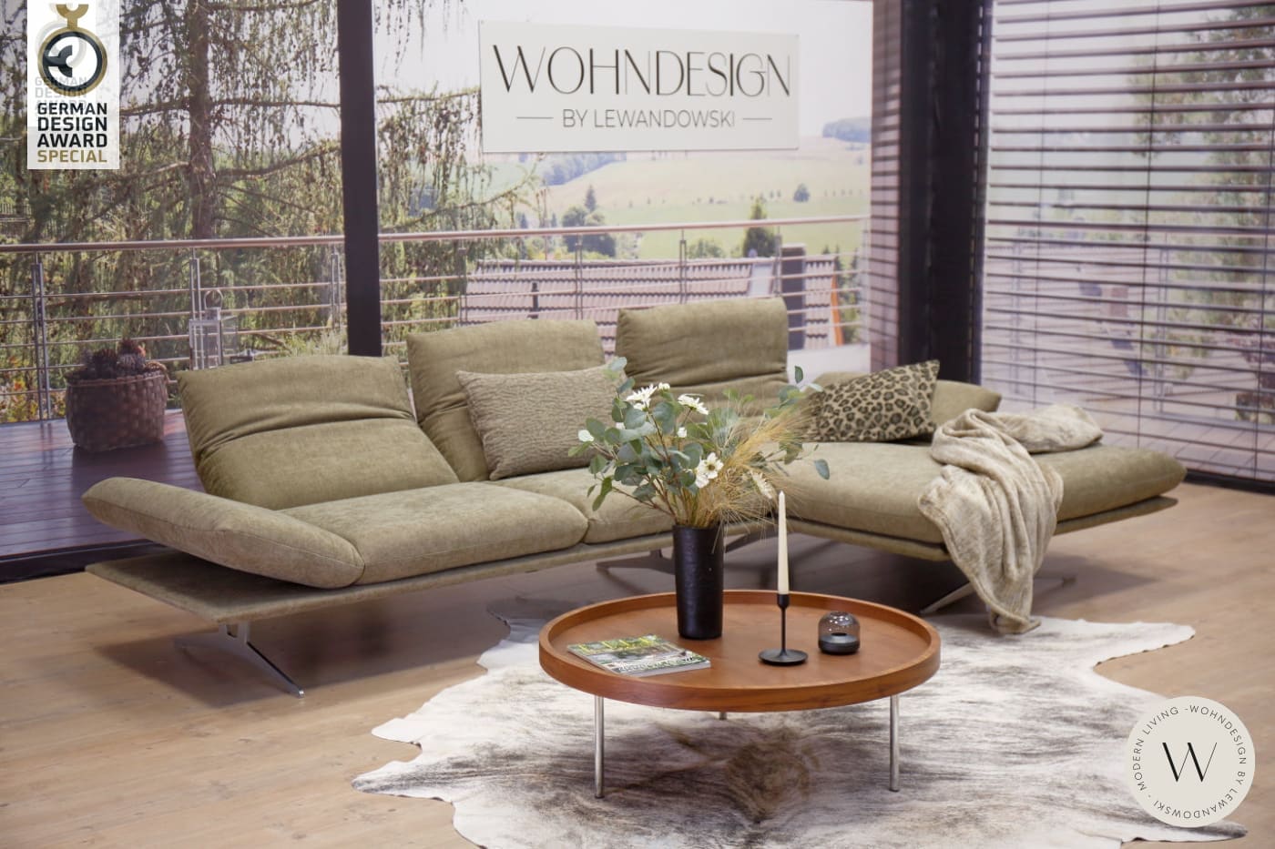 Eckgarnitur Modell Francis in Stoff Impression 74