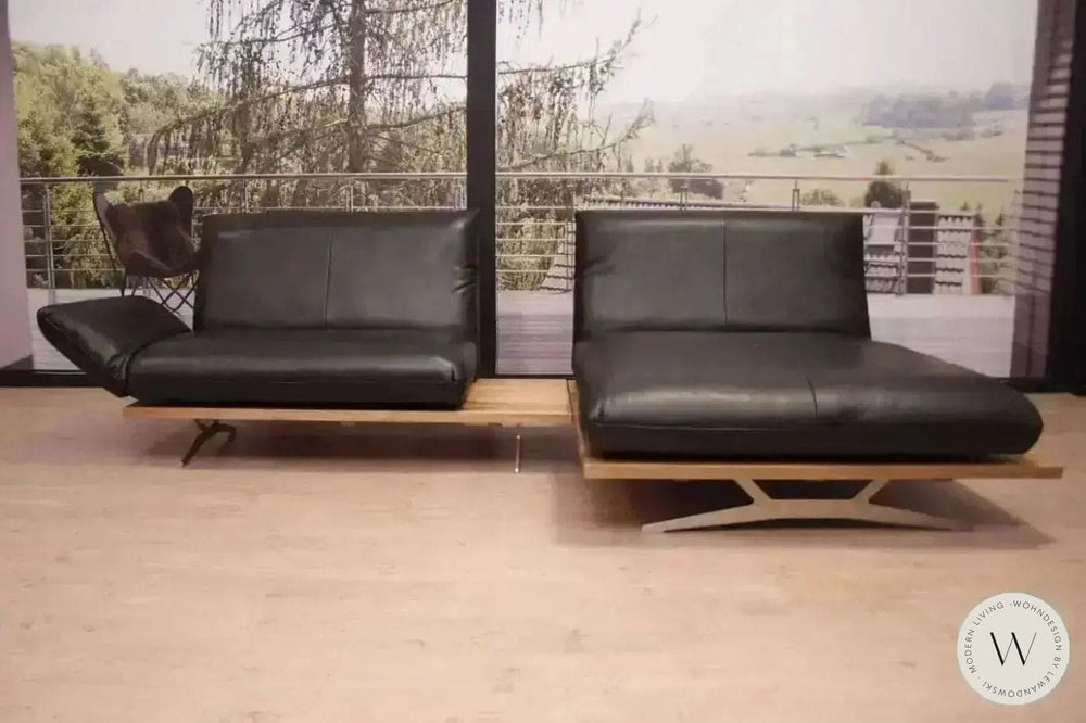 Eckgarnitur Modell Marilyn in Leder A Soft noir Koinor