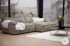 Eckgarnitur Platani in Stoff Corduroy Steel (Liege rechts) easysofa