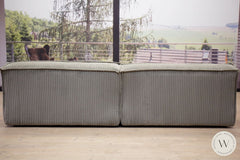 Eckgarnitur Platani In Stoff Corduroy Steel (Liege Rechts) Couchgarnituren