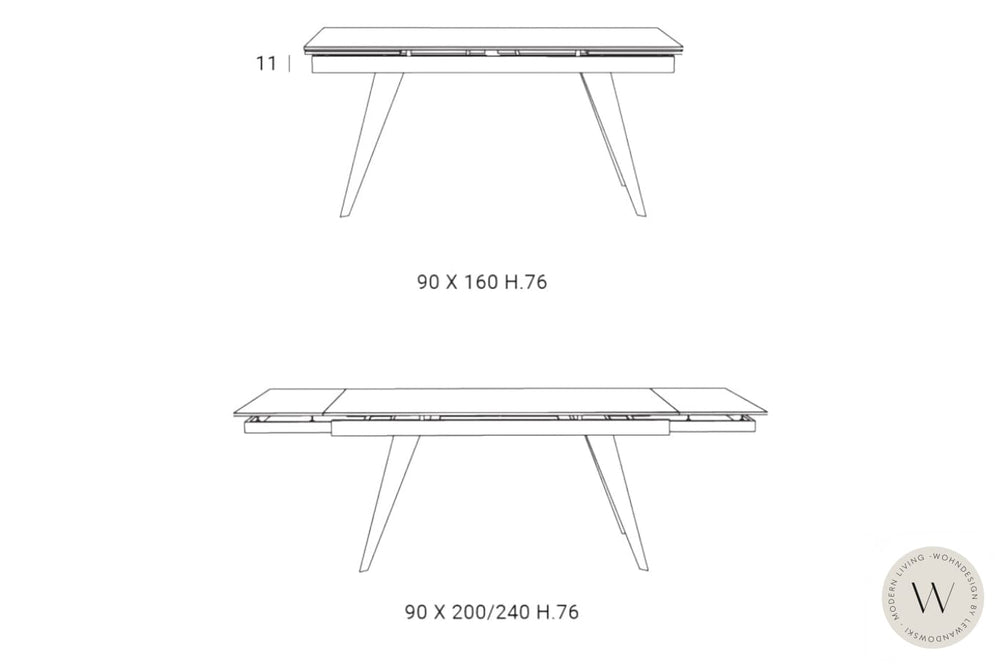 Esstisch Modell ARISTON (erweiterbar) Ozzio®Italia