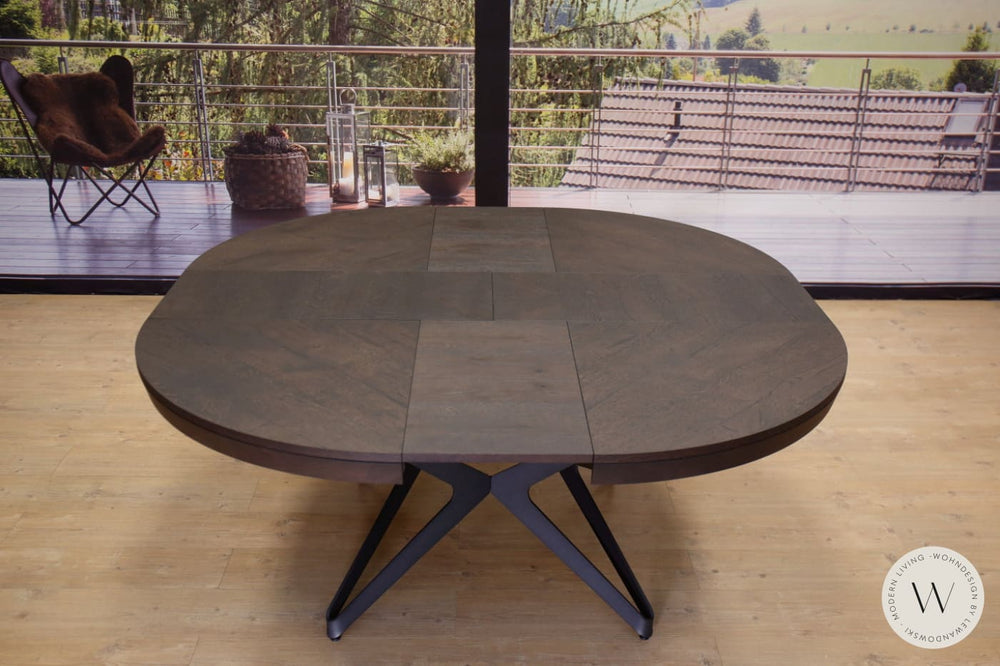 Esstisch Modell Big Round (ausziehbar) in Alt-Eiche PZ 94 Ozzio®Italia