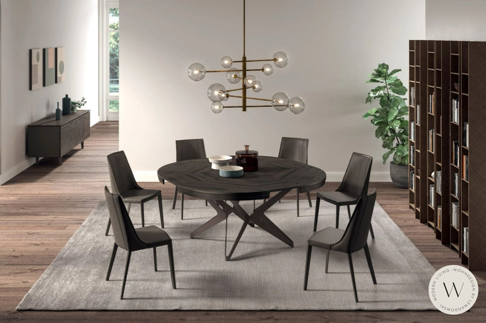 Esstisch Modell Big Round (ausziehbar) in Alt-Eiche PZ 94 Ozzio®Italia