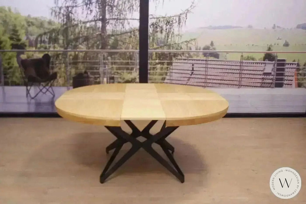 Esstisch Modell Big Round (ausziehbar) in Wildeiche natur Ozzio®Italia