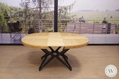 Esstisch Modell Big Round (ausziehbar) in Wildeiche natur Ozzio®Italia