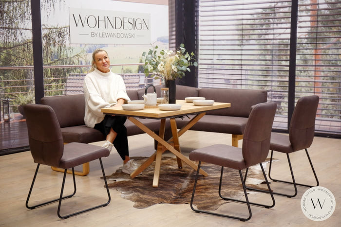 Esstischgruppe Modell 4351 inkl. 3 Stühle in Mikrofaser