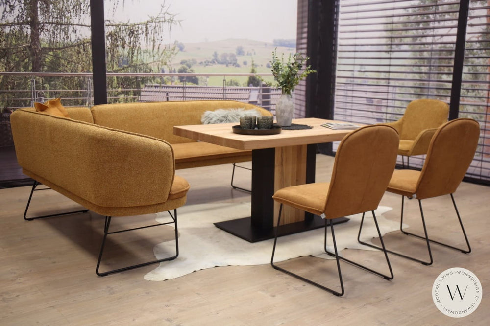 Esstischgruppe Modell Calvo in Stoff K+W Silaxx