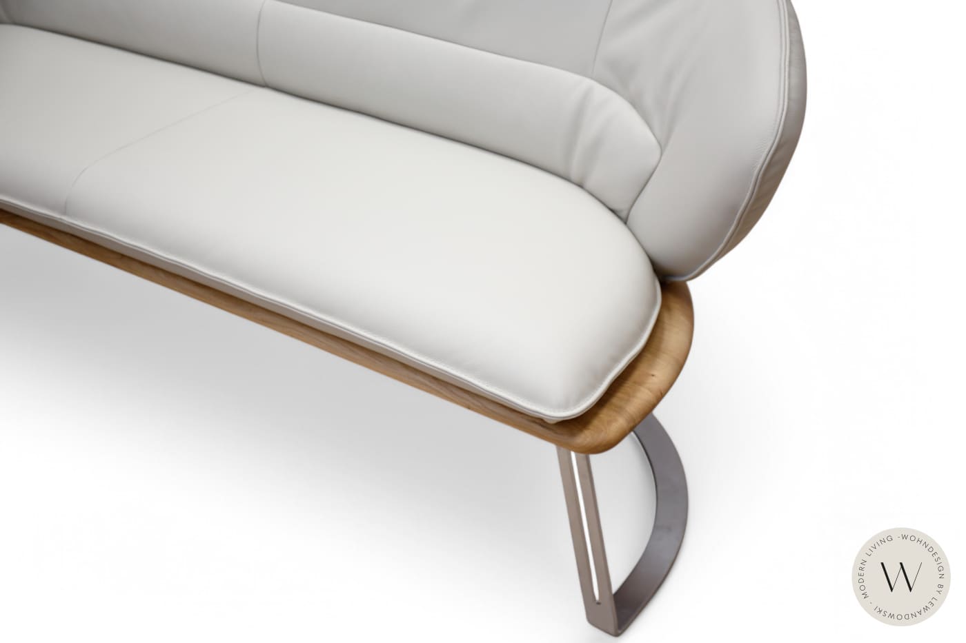 Esszimmerbank Modell Renio in Leder B Bull perla Koinor
