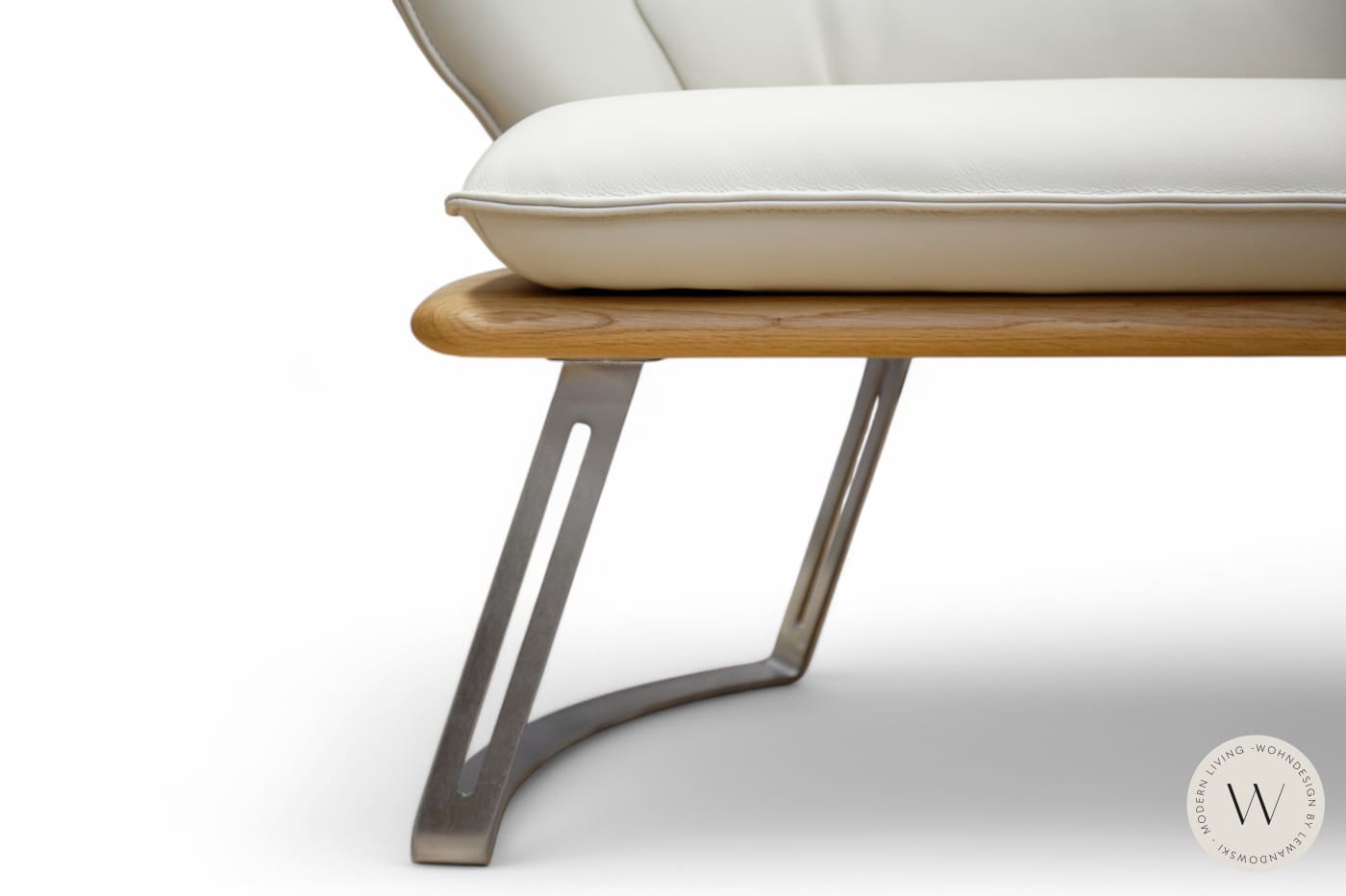 Esszimmerbank Modell Renio in Leder B Bull perla Koinor