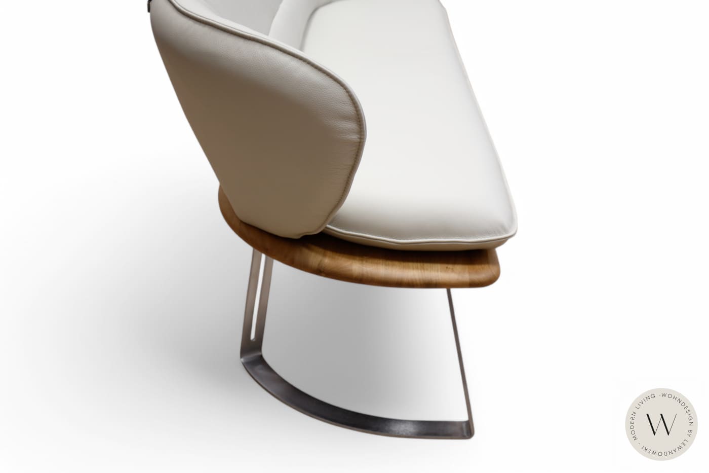 Esszimmerbank Modell Renio in Leder B Bull perla Koinor