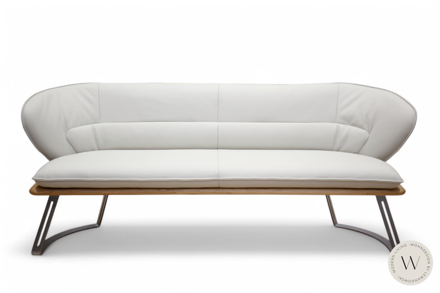 Esszimmerbank Modell Renio in Leder B Bull perla Koinor