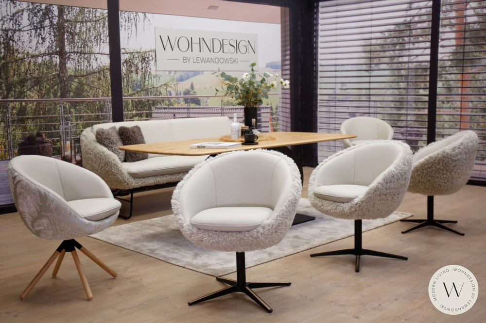 Esszimmerstuhl Modell 1291 Leder B / Designstoff / Schemel in Massivholz Koinor