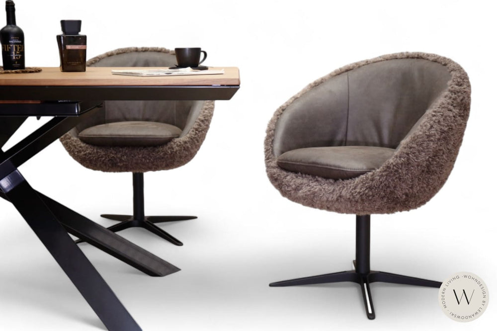 Esszimmerstuhl Modell 1291 Mikrofaser Bison / Stoff Doodle Koinor